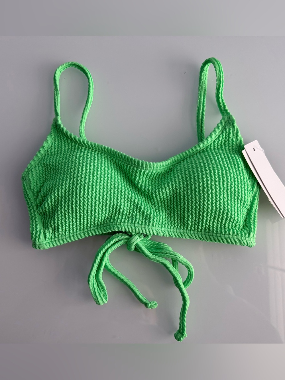 Salt + Cove Juniors' Green Ribbed Scoop-Neck Bralette Bikini Top Size XS
